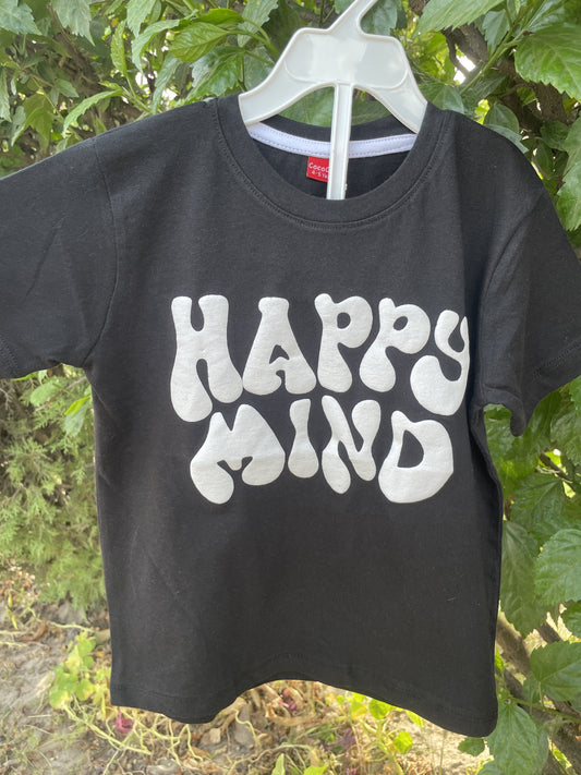 Happy Mind Black T-Shirt