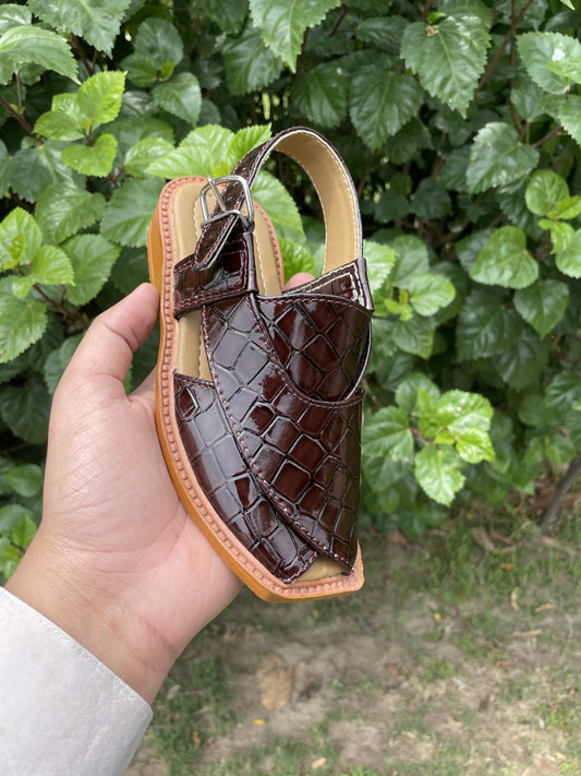 Kids Peshawari Chappal - Crocodile