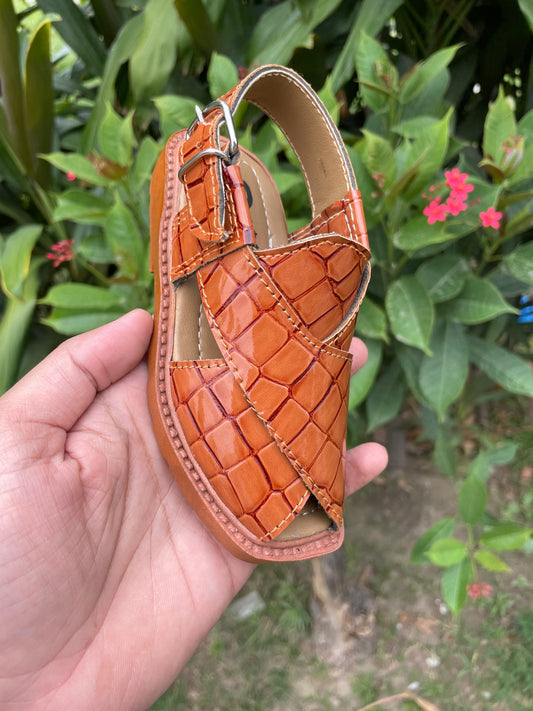 Kids Peshawari Chappal - Crocodile